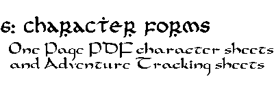 Various Forms for Characters and GMs.